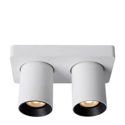 Lucide NIGEL - Plafondspot - LED Dim to warm - GU10 - 2x5W 2200K/3000K - Wit Lucide NIGEL - Plafondspot - LED Dim to warm - GU10 - 2x5W 2200K/3000K - Wit
