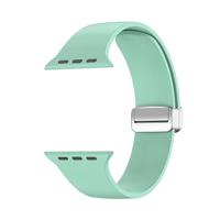 Siliconen bandje - Folding Buckle - Lichtgroen - Geschikt voor Apple Watch 38mm / 40mm / 41mm / 42mm - thumbnail