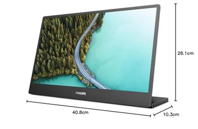 PHILIPS 16B1P3302D Professionele laptopmonitor 16 inch FHD (1920 x 1080, USB-C poort, multi-hoekstandaard) zwart