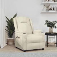 Massagestoel elektrisch kunstleer crèmewit - thumbnail