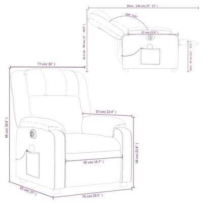 Massagestoel verstelbaar elektrisch kunstleer crèmekleurig