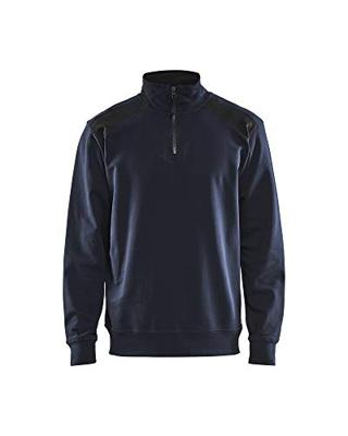 Blåkläder Sweatshirt bicolour met halve rits 33531158 | Donker marineblauw/Zwart | Maat XL - 7330509656655