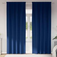 VidaXL Zwart-out gordijnen met ringen 2 pcs donkerblauw 245 x 140 cm - thumbnail