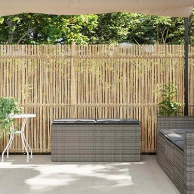 Tuinbank met kussen 110x40x44 cm poly rattan grijs