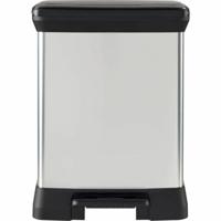 Rechthoekige prullenbak - DECO BIN - CURVER - 50L - Elegant design - 39 x 29 x 51 cm - Metallic grijs - thumbnail