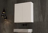 AMANDA hoge badkamerkast - 2 deuren - L73 x D23 x H77 cm - Wit - TRENDTEAM - thumbnail