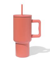 HEMA Drinkbeker met rietje 900ml rvs terra (terra) - thumbnail