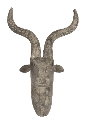 Houten beeld hertenkop 37x22x48 cm muurdecoratie