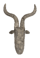 Houten beeld hertenkop 37x22x48 cm muurdecoratie - thumbnail