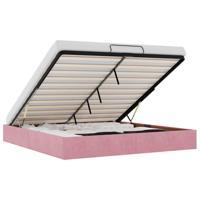 Ottoman bedframe zonder matras 160x200 cm fluweel roze - thumbnail