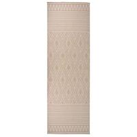 VidaXL Buitenkleed met patroon platgeweven 80x250 cm bruin - thumbnail