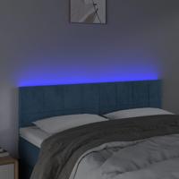 Hoofdbord LED 160x5x118/128 cm fluweel donkerblauw - thumbnail