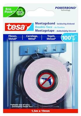 tesa ULTRA STRONG 77746-00000-00 Montagetape tesa Powerbond Wit (l x b) 1.5 m x 19 mm 1 stuk(s)