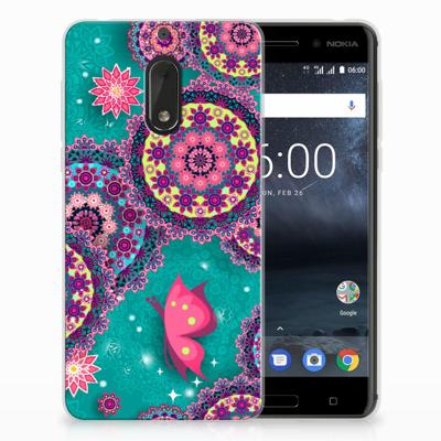 Nokia 6 Hoesje maken Cirkels en Vlinders Nokia 6 Hoesje maken Cirkels en Vlinders