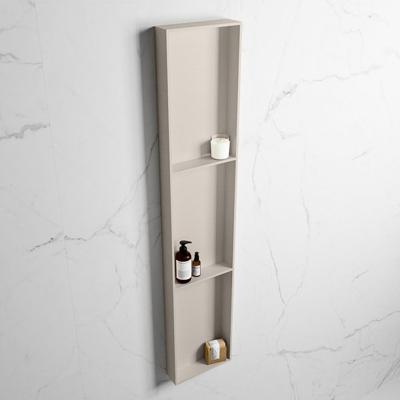 MONDIAZ EASY Nis 149,5x29,5cm in solid surface kleur Linen | Linen. 3 vakken geschikt voor in- of opbouw