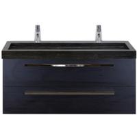 Seville Badmeubelset 120 cm - 2 Laden Black Oak - Wastafel Lucca Enkel - thumbnail