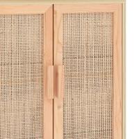 Dressoir 60x30x70 cm massief grenenhout en rattan bruin - thumbnail