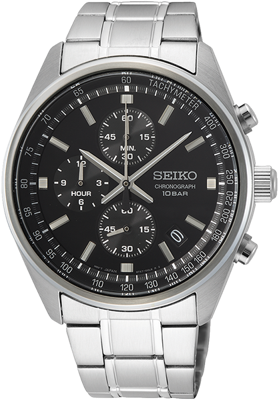Seiko SSB377P1 Horloge Chrono staal zilverkleurig-blauw 41,5 mm