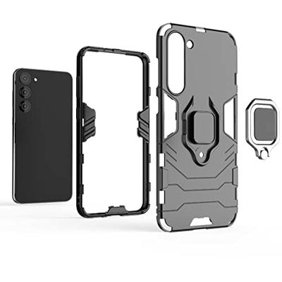 Lunso - Samsung Galaxy S23 Plus - Armor backcover hoes met ringhouder - Zwart Lunso - Samsung Galaxy S23 Plus - Armor backcover hoes met ringhouder - Zwart