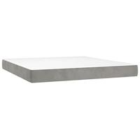 Boxspring met matras en LED fluweel lichtgrijs 180x200 cm - thumbnail