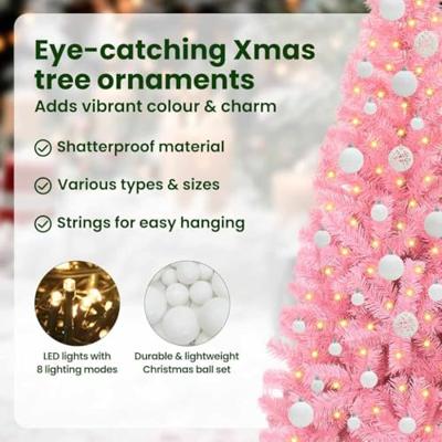 VidaXL Kerstboom met 150 led met standaard roze 120 cm pvc