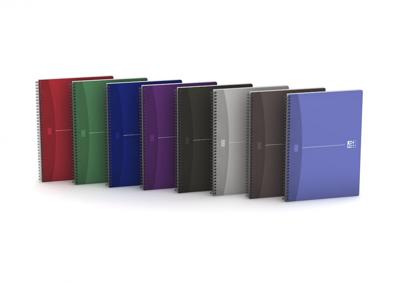 Oxford Office Essentials spiraalschrift, 100 bladzijden, ft A4, geruit 5 mm, geassorteerde kleuren