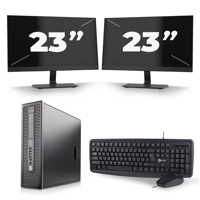 HP ProDesk 600 G1 SFF - Intel Core i5-4e Generatie - 8GB RAM - 256GB SSD - Windows 10 + 2x 23 inch Monitor - thumbnail