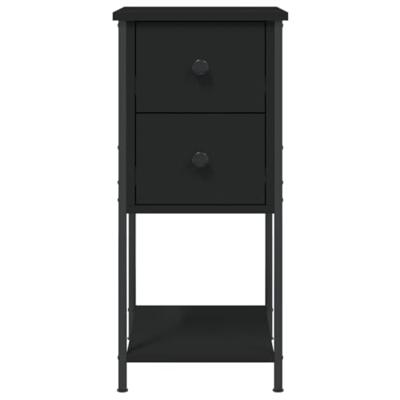 Nachtkastje 32x42x70 cm bewerkt hout zwart Nachtkastje 32x42x70 cm bewerkt hout zwart