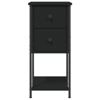 Nachtkastje 32x42x70 cm bewerkt hout zwart - thumbnail