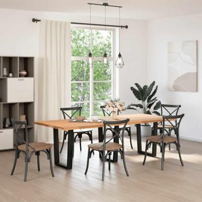 Eettafelpoten 3 st V-vormig 70x(72-73,3) cm staal zwart