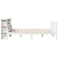 Bed met boekenkast zonder matras grenenhout wit 135x190 cm - thumbnail