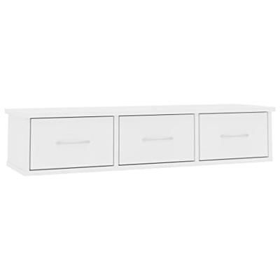 VidaXL Wandschap met lades 88x26x18,5 cm bewerkt hout wit VidaXL Wandschap met lades 88x26x18,5 cm bewerkt hout wit