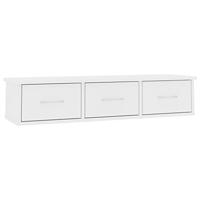 VidaXL Wandschap met lades 88x26x18,5 cm bewerkt hout wit - thumbnail