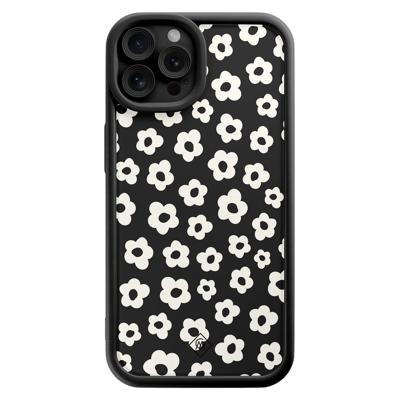 iPhone 12 Pro zwarte case - Retro bloempjes iPhone 12 Pro zwarte case - Retro bloempjes