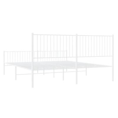 Bedframe met hoofd- en voeteneinde metaal wit 200x200 cm