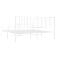 Bedframe met hoofd- en voeteneinde metaal wit 200x200 cm - thumbnail