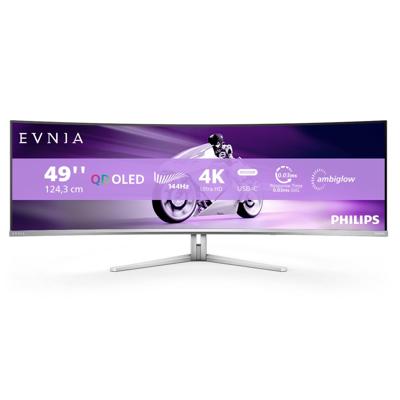Philips Evnia 49M2C8900L/00 49 Ultrawide Quad HD 144Hz USB-C 90W Curved OLED Ambiglow Monitor