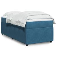 Boxspring met matras fluweel donkerblauw 90x190 cm - thumbnail