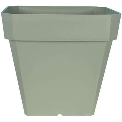 RIVIERA SOLEILLA vierkante bloembak - Kunststof - 50x50 cm - Kleigroen