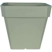 RIVIERA SOLEILLA vierkante bloembak - Kunststof - 50x50 cm - Kleigroen - thumbnail