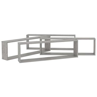 Wandschappen kubus 4 st 100x15x30 cm spaanplaat betongrijs