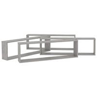 Wandschappen kubus 4 st 100x15x30 cm spaanplaat betongrijs - thumbnail