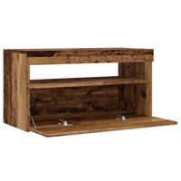 Tv-meubel met LED 75x35x40 cm bewerkt hout oud hout - thumbnail