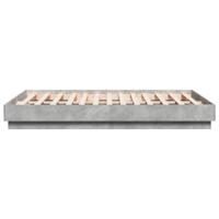 Bedframe bewerkt hout betongrijs 140x190 cm - thumbnail