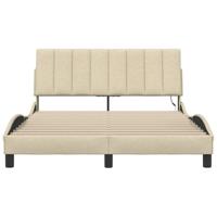 Bedframe zonder matras "Hanko" stof crèmekleurig 140x190 cm - thumbnail