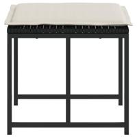 Tuinkrukken met kussens 4 st poly rattan zwart - thumbnail