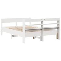 Bedframe zonder matras massief grenenhout wit 140x200 cm - thumbnail