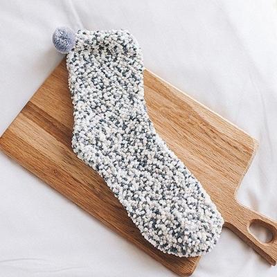 3 paren kerst vrouwen pluizig sokken warme winter gezellige lounge sokken (grijs)