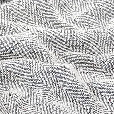 VidaXL Plaid visgraat 220x250 cm katoen grijs