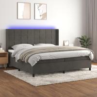 Boxspring met matras en LED fluweel donkergrijs 200x200 cm - thumbnail